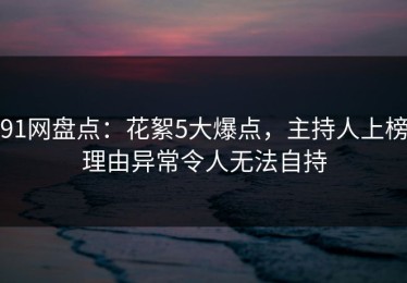 91网盘点：花絮5大爆点，主持人上榜理由异常令人无法自持