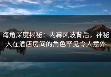 海角深度揭秘：内幕风波背后，神秘人在酒店房间的角色罕见令人意外