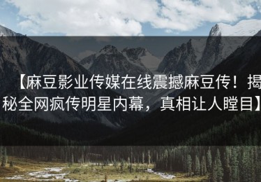 【麻豆影业传媒在线震撼麻豆传！揭秘全网疯传明星内幕，真相让人瞠目】