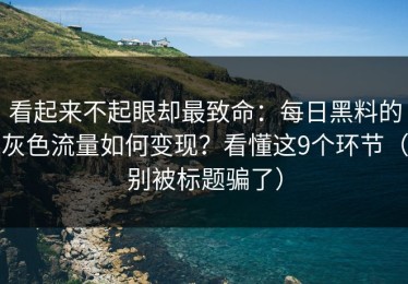看起来不起眼却最致命：每日黑料的灰色流量如何变现？看懂这9个环节（别被标题骗了）