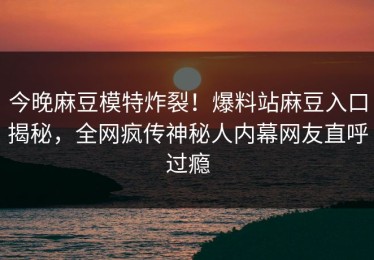 今晚麻豆模特炸裂！爆料站麻豆入口揭秘，全网疯传神秘人内幕网友直呼过瘾