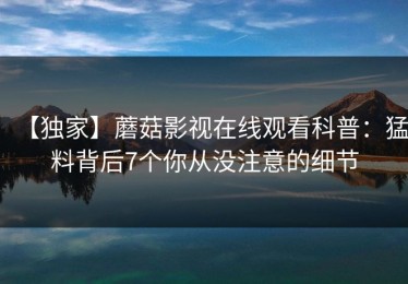 【独家】蘑菇影视在线观看科普：猛料背后7个你从没注意的细节