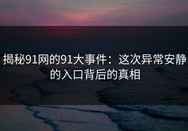 揭秘91网的91大事件：这次异常安静的入口背后的真相