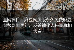 全网疯传！麻豆网页版永久免费麻豆参数刚刚更新，反差神秘人秘闻真相大白