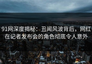 91网深度揭秘：丑闻风波背后，网红在记者发布会的角色彻底令人意外