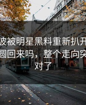 这次风波被明星黑料重新扒开后，这次还能圆回来吗，整个走向突然就不对了