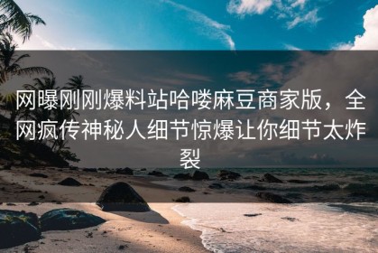 网曝刚刚爆料站哈喽麻豆商家版，全网疯传神秘人细节惊爆让你细节太炸裂