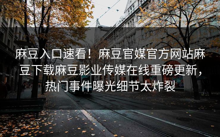 麻豆入口速看！麻豆官媒官方网站麻豆下载麻豆影业传媒在线重磅更新，热门事件曝光细节太炸裂